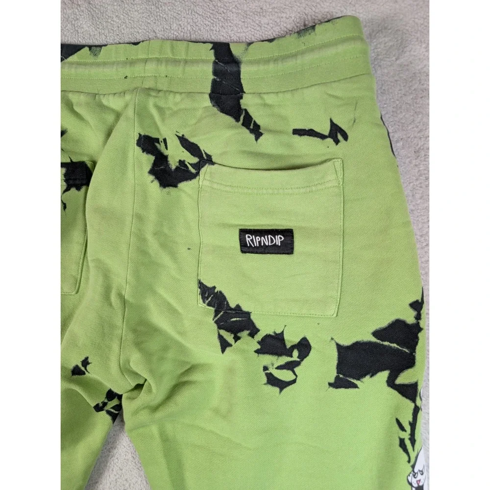 Ripndip Super Sanza Sweatpants Mens Large Green Black Acid Wash Mario Joggers